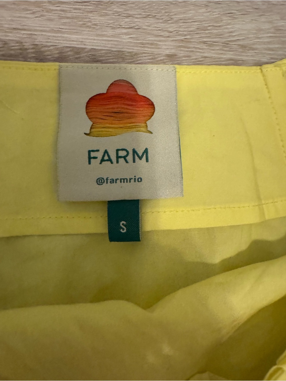 Farm Rio Yellow Pleated Ruffle Mini Skirt Size S - Picture 3 of 8